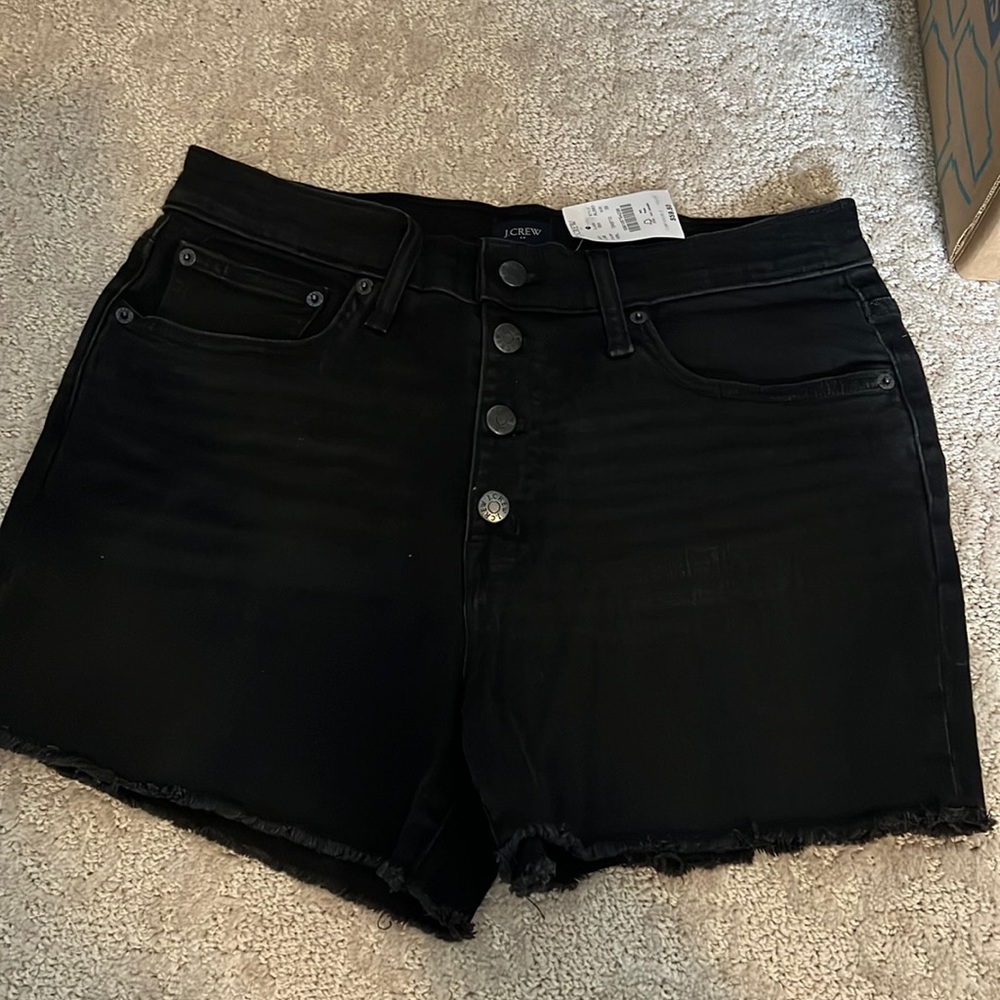 J.Crew black button up shorts